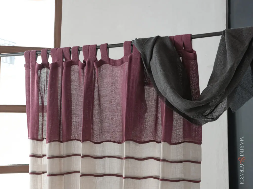 Castro tenda in lino con matovana violacciocca bianco naturale