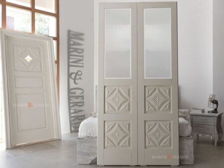 Porte Interne Con Vetro In Legno Massello Larice Spazzolato