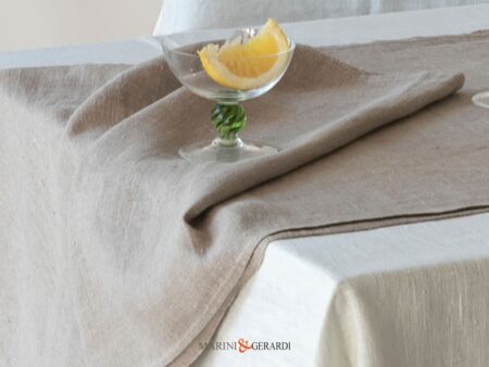 Runner Tavolo In Lino Rustico Naturale