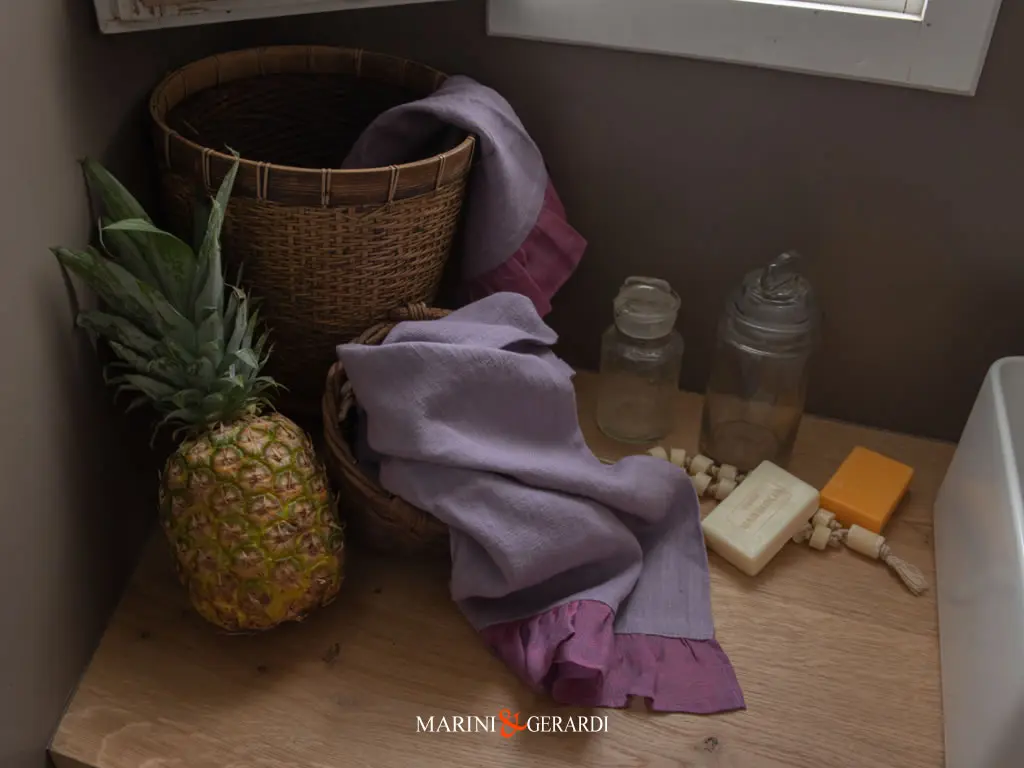 Teli Asciugamani Di Lino Colore Glicine X16