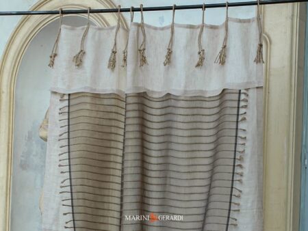 Tenda In Puro Lino Con Pannello In Seta CR130 Ginevra