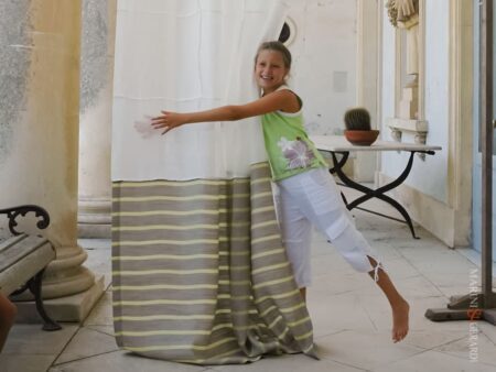 Tenda Puro Lino In Combinazione Righe Quadri Corsano