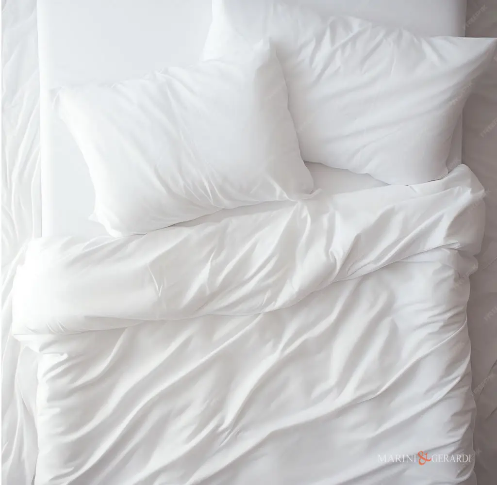 Tessuto percalle di cotone x lenzuola in bianco