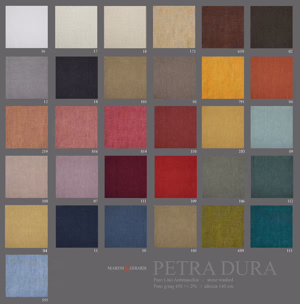 Tessuto antimacchia per divani in lino vintage cartella colori