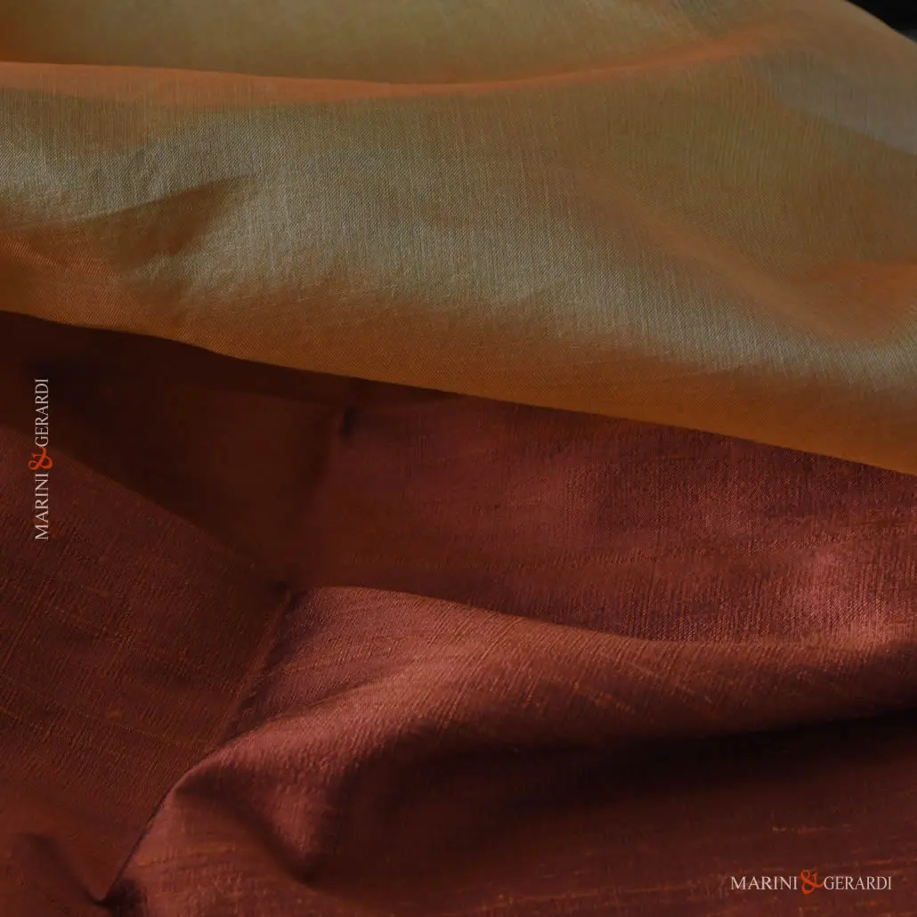 Tessuto Shantung In Seta Combinazione Ruggine