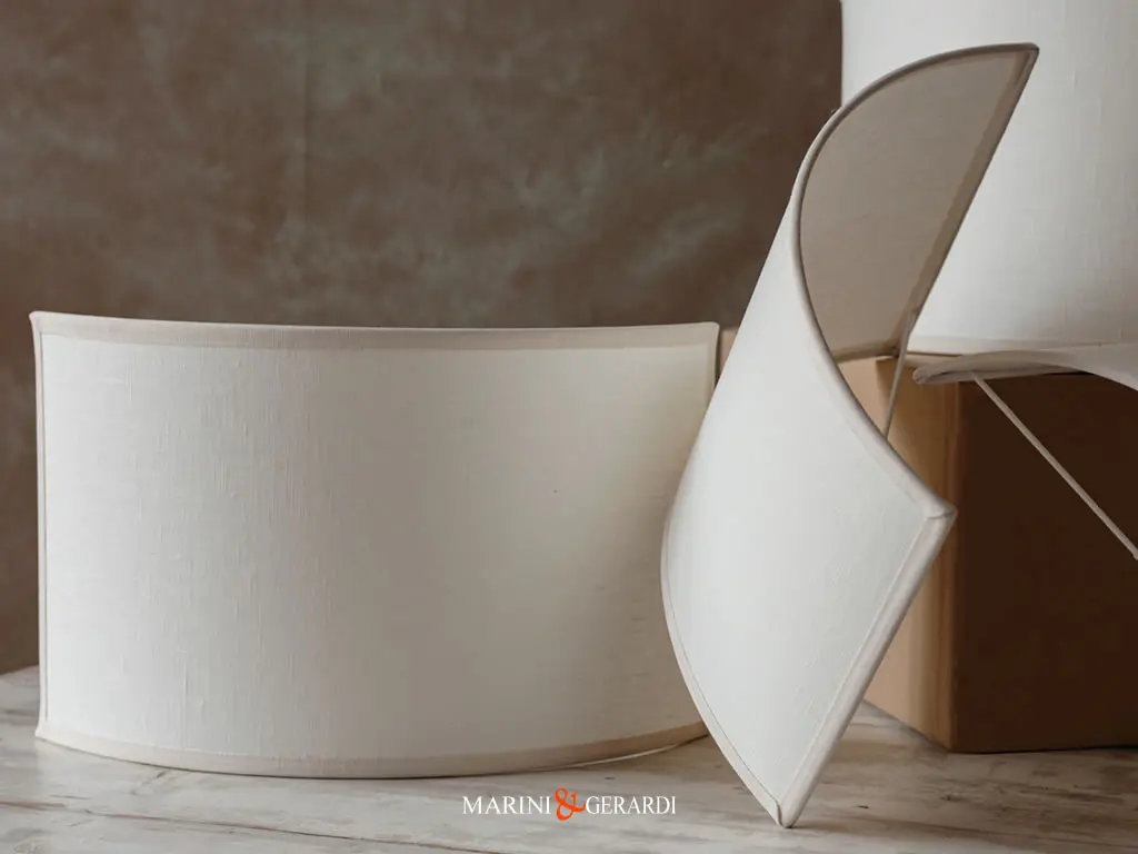 Applique Da Muro Design Tessuto In Lino Bianco