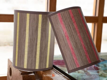 Applique Da Parete Moderni In Lino Righe Giallo Melograno