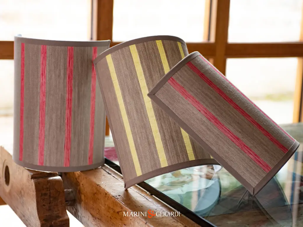 Applique Da Parete Moderni In Lino Righe Made In Italy