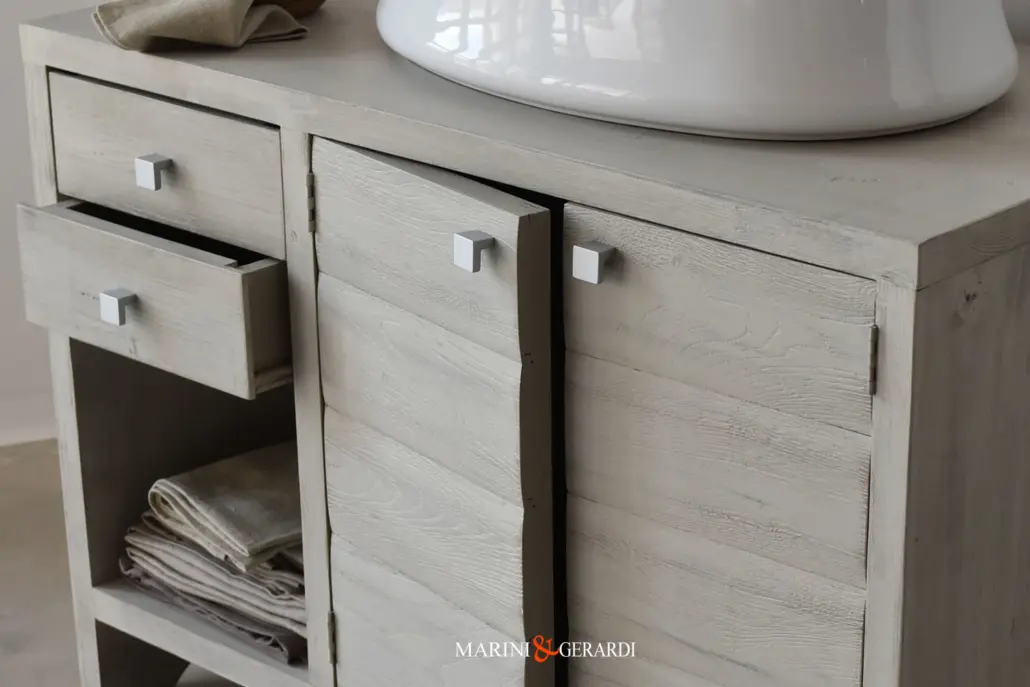 Arredo Bagno Legno Massello Cassettiera Su Misura Shabby 02