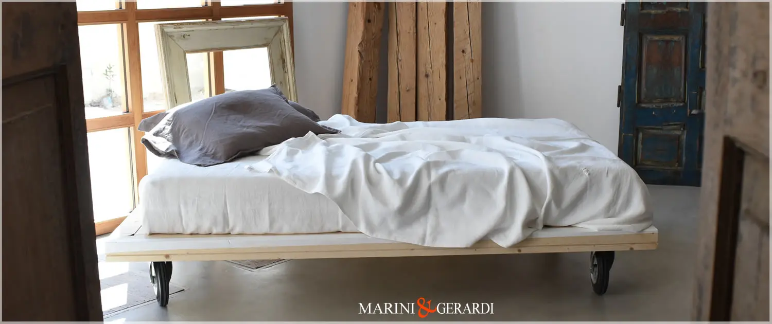 Arredo letto matrimoniale con ruote da carpenteria marini gerardi 07