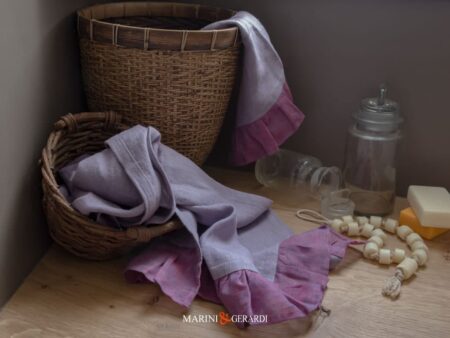 Asciugamani In Lino Lava Mani Bidet Glicine