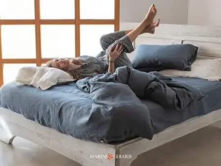 Copripiumino Matrimoniale Lord Byron Lino Prelavato Stone Washed