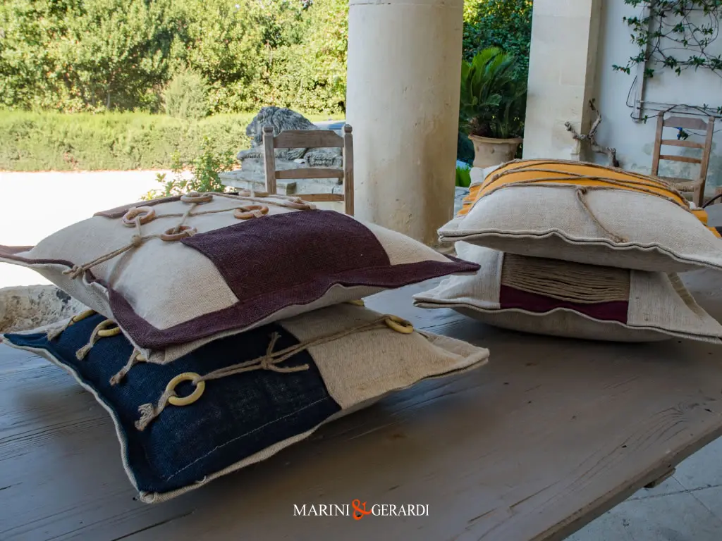 Cuscini Arredamento Interni Shabby In Juta Accessori Corda 4 Colori