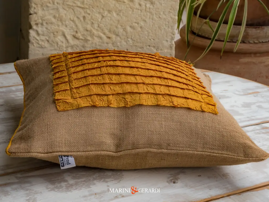 Cuscini Arredo Interni Juta Shantung Giallo Oro