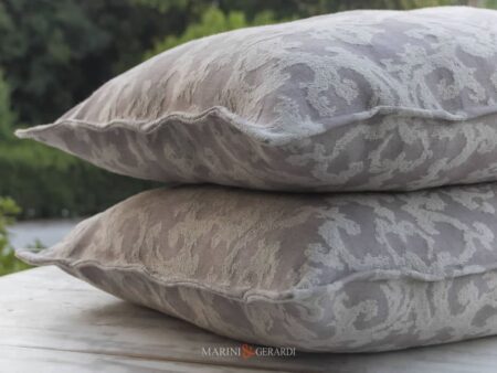 Cuscini Design Arredo In Lino Jacquard Rosa Antico Particolari