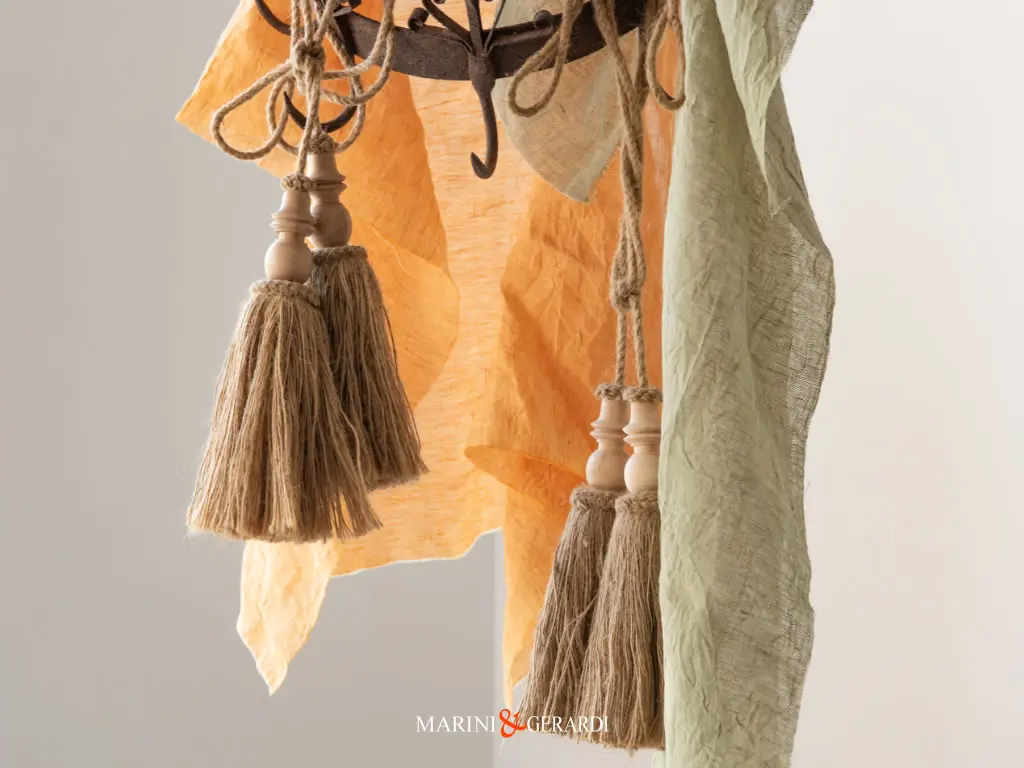 Doppio Fiocco Per Tende Juta Con Testa Legno Stile Shabbi 023