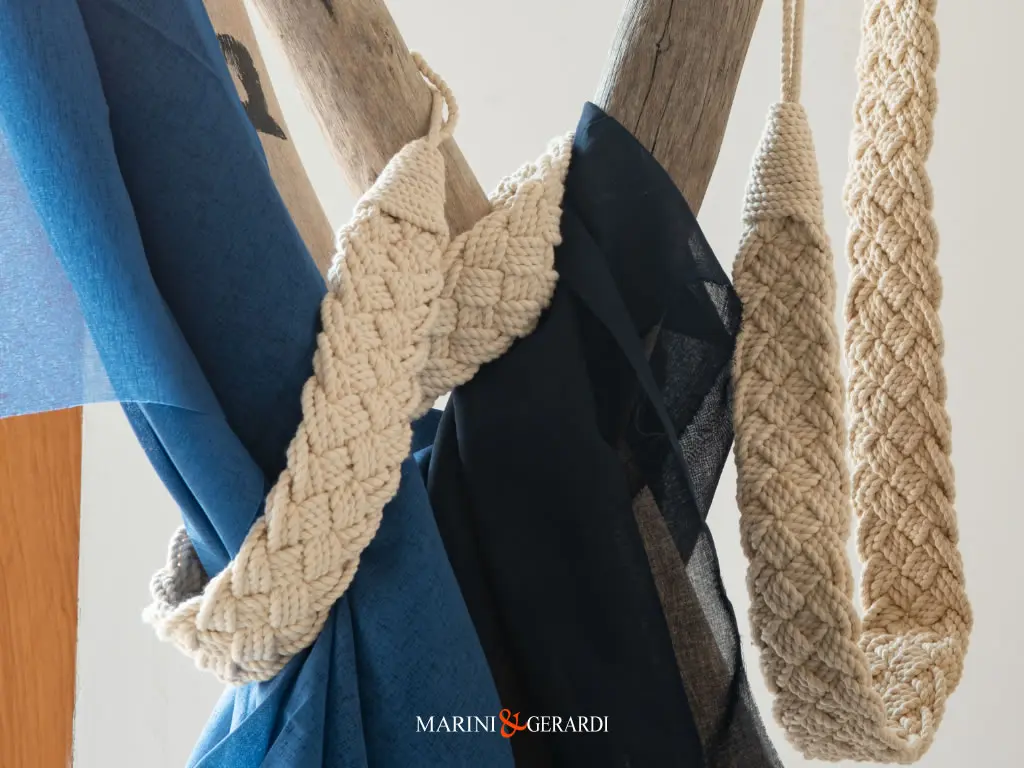 Embrasse Raccogli Tenda Treccia In Cotone Panna