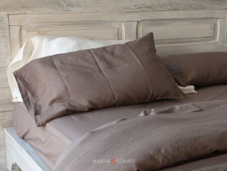 Federe Letto Matrimoniale Lady Byron Tessuto Lino Prelavato