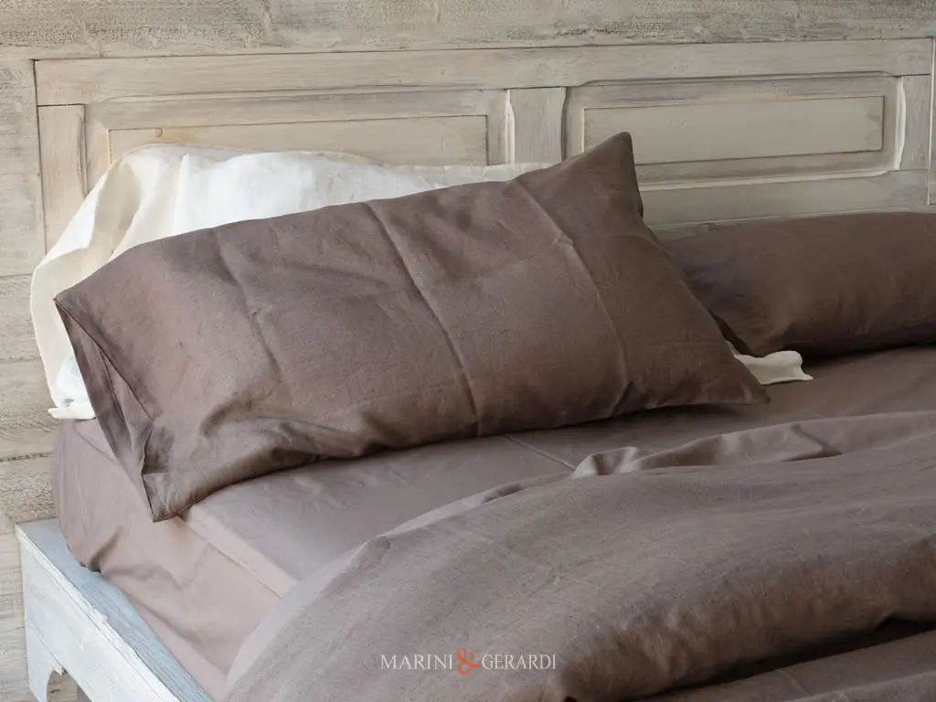 Federe Letto Matrimoniale Lady Byron Tessuto Lino Prelavato