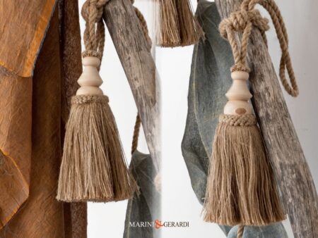 Fiocco In Juta Testa Legno Tornito Per Tenda Shabby Chic Embrasse Bag08