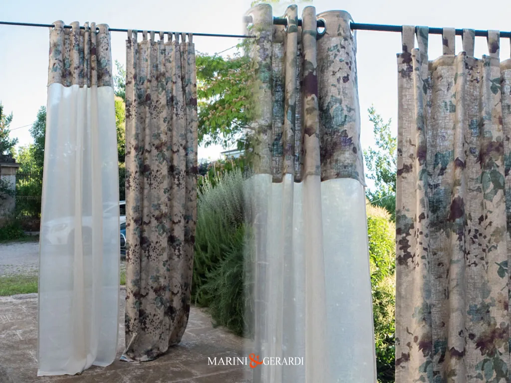 Fiori Di Mare Tesssuto Lino Per Tende Arredo Soggiorno