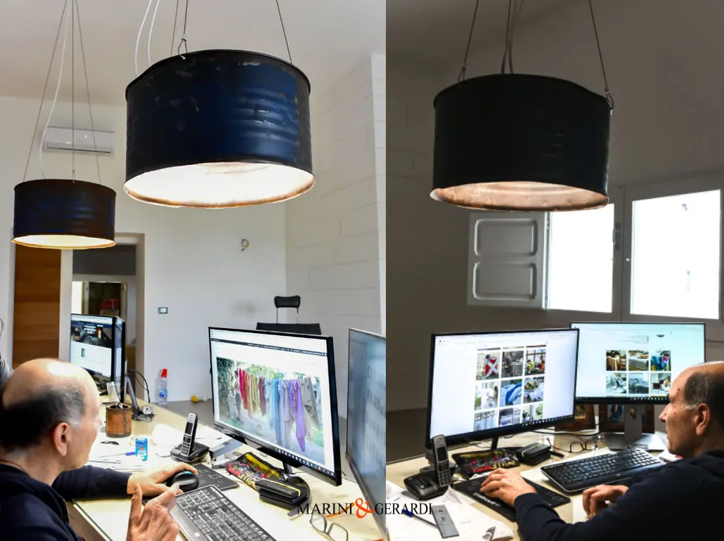 Lampada Ufficio Sospensione Industriale Ferro Acciaio Lindbergh Circolare