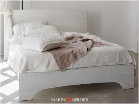 Letto Base Legno Massello Decapato Shabby Chic Marini Gerardi 02