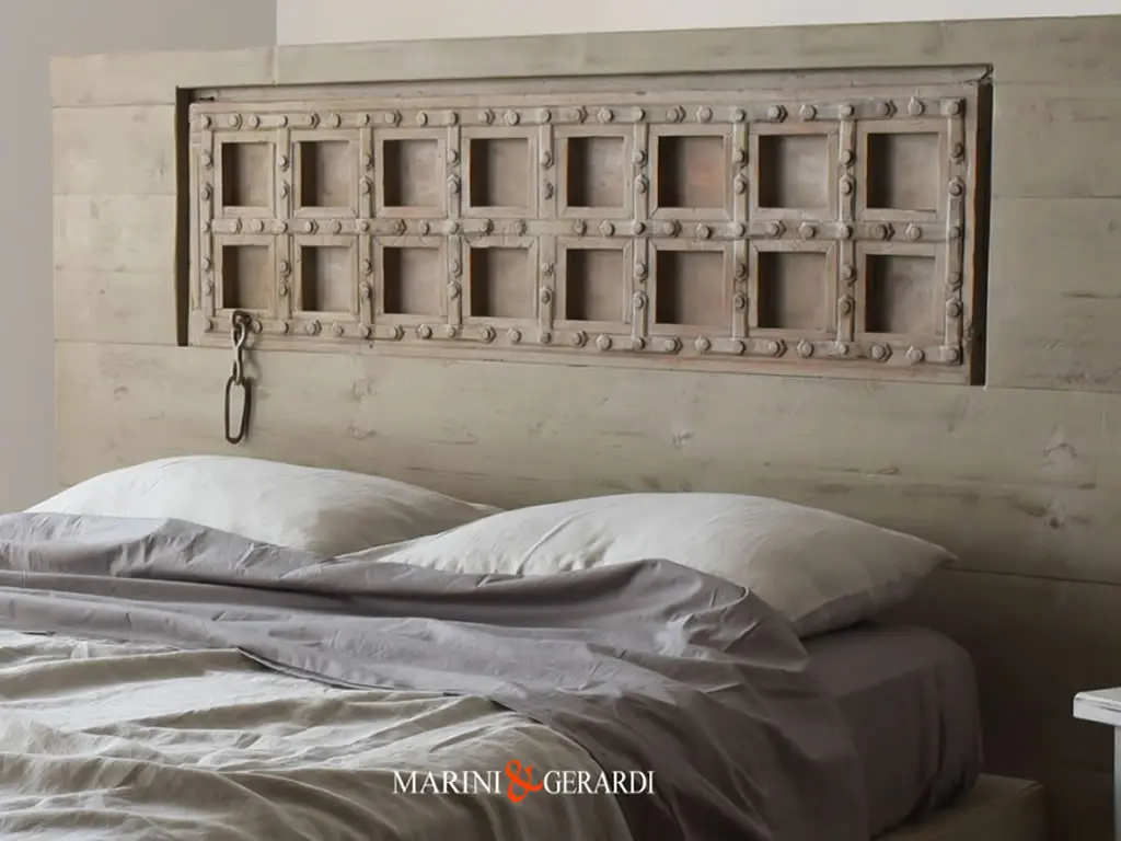 Letto In Legno Masello Artigianale Con Porta Antica Design Unico