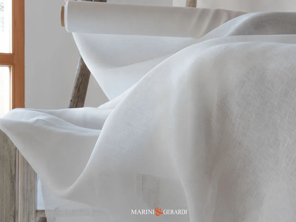 Lino Al Metro E Taglio Per Tendaggi Bianco Ottico 010