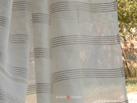 Lino Leggero Per Tende Righe Trasparenti Con Inserti In Juta Duomo 17