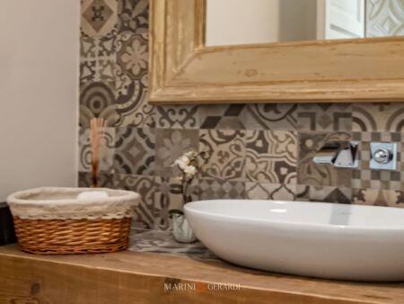 Mobili Arredo Bagno Shabby Legno Massello Specchio Su Misura