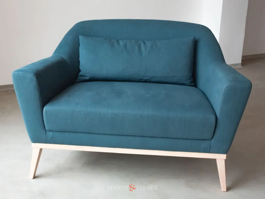 Numero1 Divani In Lino 2 Posti Blu