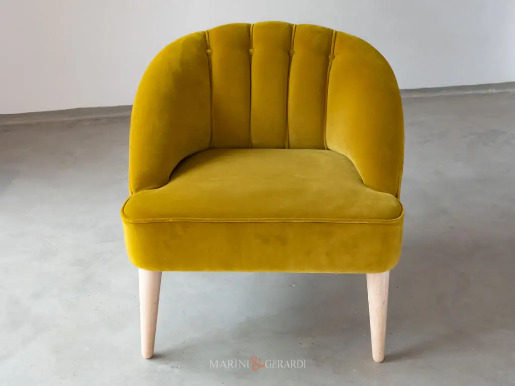 Roberta 70 Poltronai In Lino Gialla Capitone