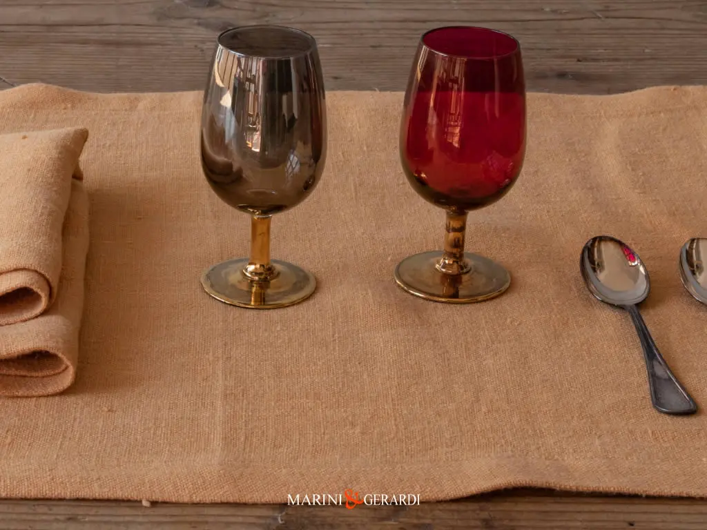 Runner Centrotavola Tessuto Moderno In Lino Colore Zucca