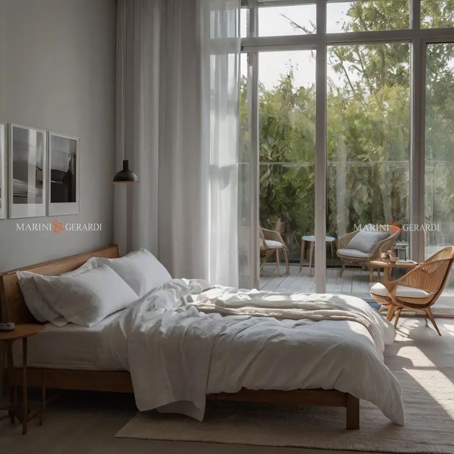 Set lenzuola lino bianco di lusso prelavato