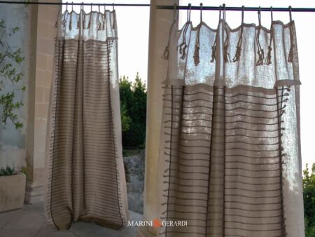 Tenda Di Puro Lino Con Asole Doppio Pannello Seta Ginevra 1