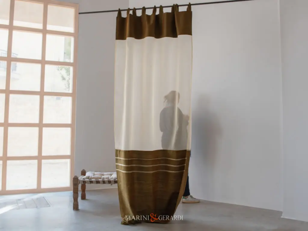 Tenda In Organza E Shantung In Seta Elegante Per Soggiorno