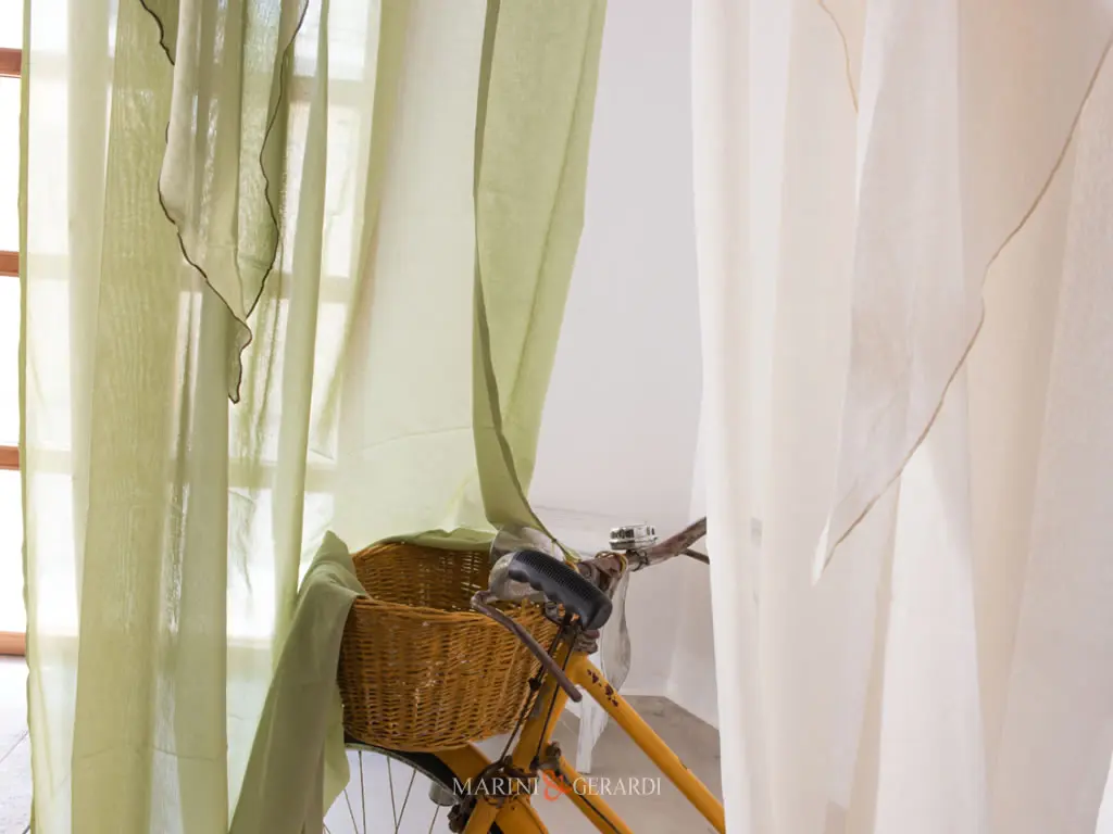 Tenda In Organza Voile Verde Arredo Soggiorno Moderno