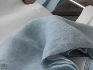 Tenda Per Camera Da Letto Colore Acqua Turchese A Righe Verticali In Lino