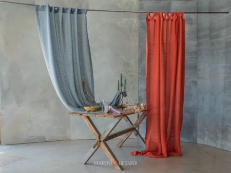 Tenda Soggiorno Moderno Elegante In Puro Lino Italiano - Villa Castelli Tenda Semitrasparente