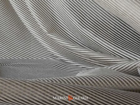 Tendaggi Moderni In Organza Di Cotone A Righe Panna