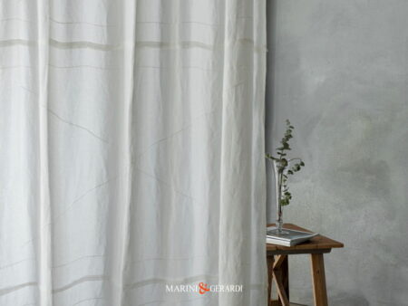 Tende In Lino Moderne Inserti Design Cucitura Lavorazione Zig Zag