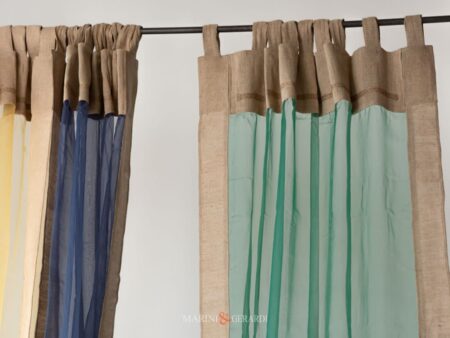 Tende In Voile Organza Confezionate Giallo Blu Verde con Asole