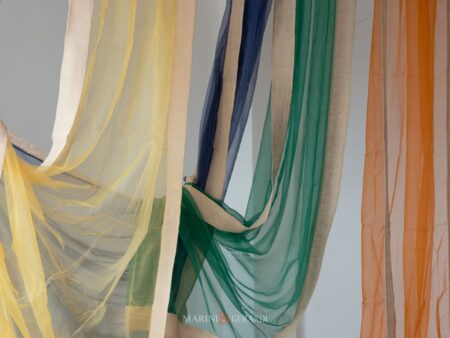 Tende In Voile Organza Confezionate Giallo Indaco Verde