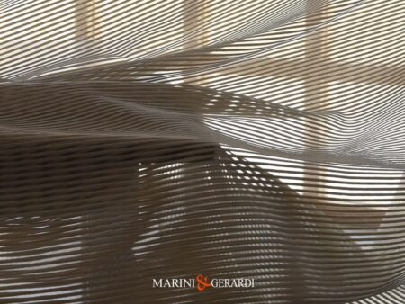 Tende Moderne A Pannello Soggiorno Organza Di Cotone A Righe Tabacco