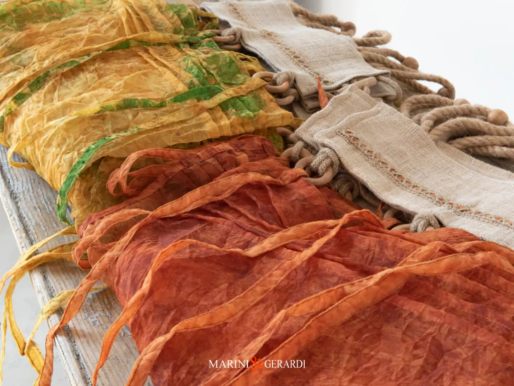 Tende Organza Stropicciata Colori Solari Giallo Arancio