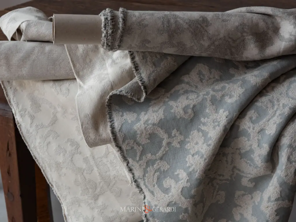 Tessuto In Lino Jacquard 5 Colori Per Cuscini Arredo Interni