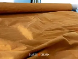 Tessuto In Seta Giallo Ocra Shantung Dupioni AC00