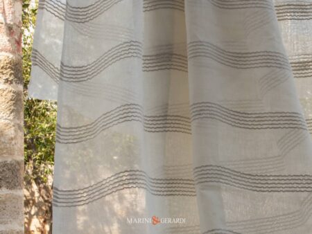 Tessuto Leggero Per Tende A Righe Trasparenti Inserti In Lino Duomo 17