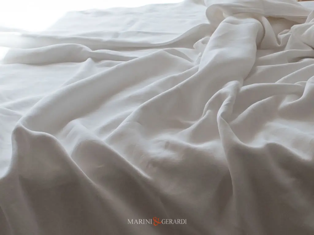 Tessuto Lenzuola In Lino Bianco Naturale Ostuni
